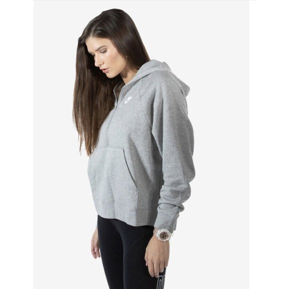 NIKE Sportswear Essential 1/4 Zip Fleece Hoodie DD5325-063 Women's Size L - Picture 2 of 6